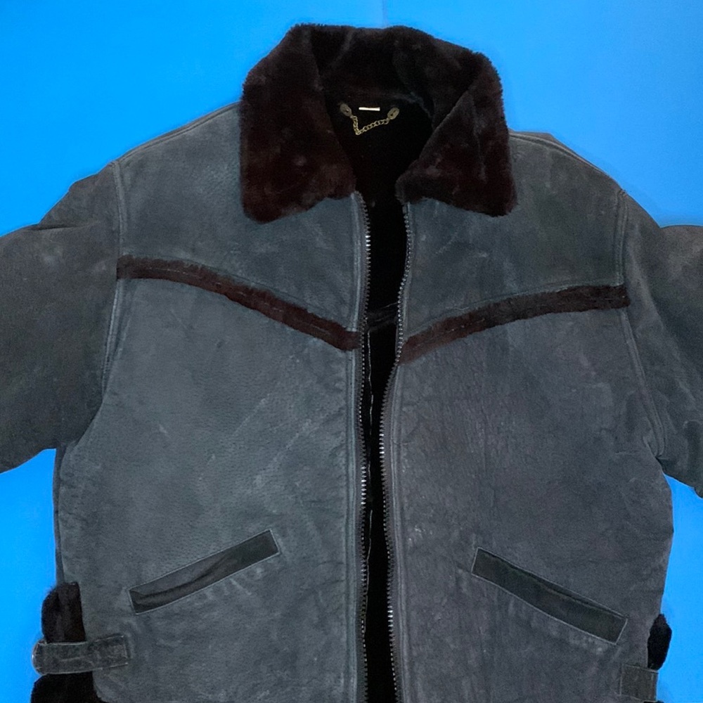 Synergy Black, Professional leather shell jacket with faux fur lining